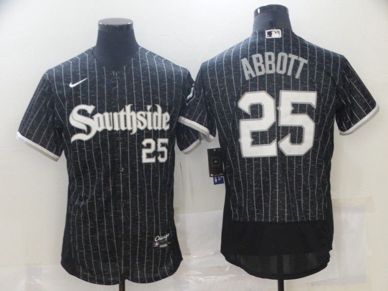 Men Chicago White Sox #25 Abbott City Edition Black Elite Nike 2021 MLB Jersey